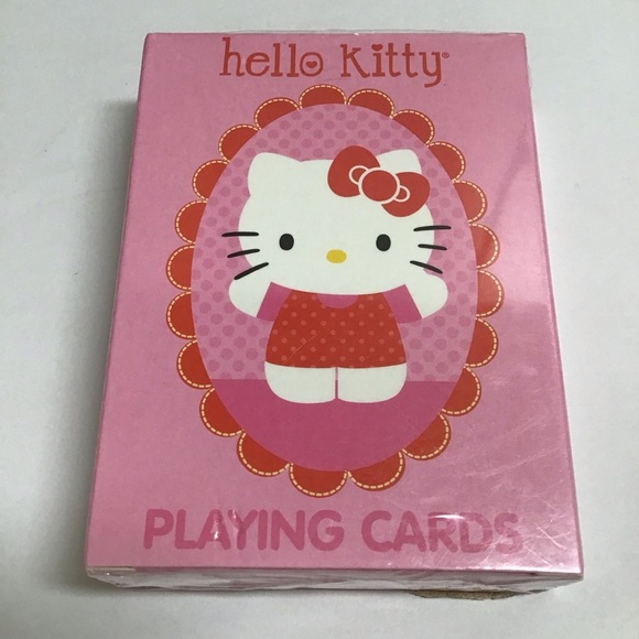 Hello Kitty Playing Cards NEW SEALED Sanrio 2013 Pink Orange Cat 52 Cards Retro - Picture 3 of 5